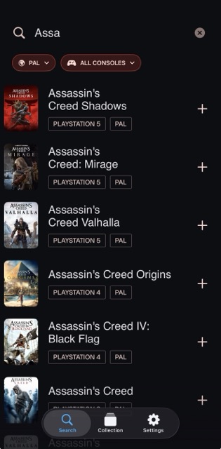 Buscando juegos por título en Scrinio